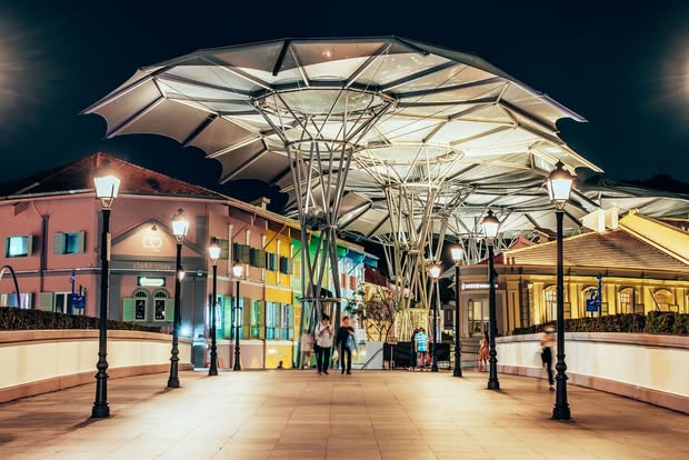 Panoramic view of the vibrant, revitalized riverside lifestyle hub.