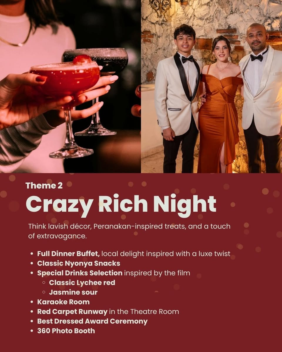 Decorated venue for a year-end celebration at HUONE