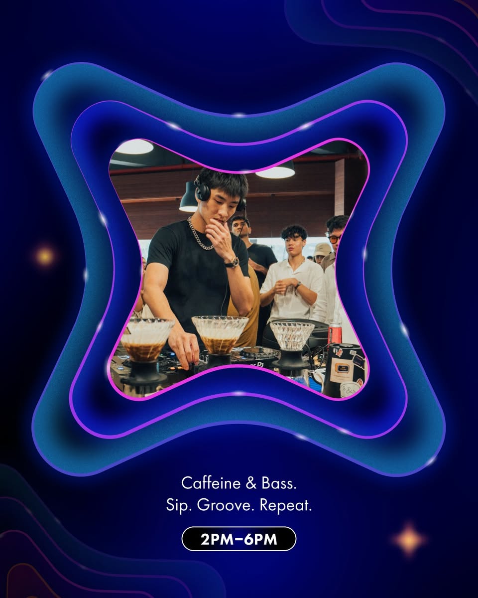 People socializing and enjoying specialty coffee at an outdoor event