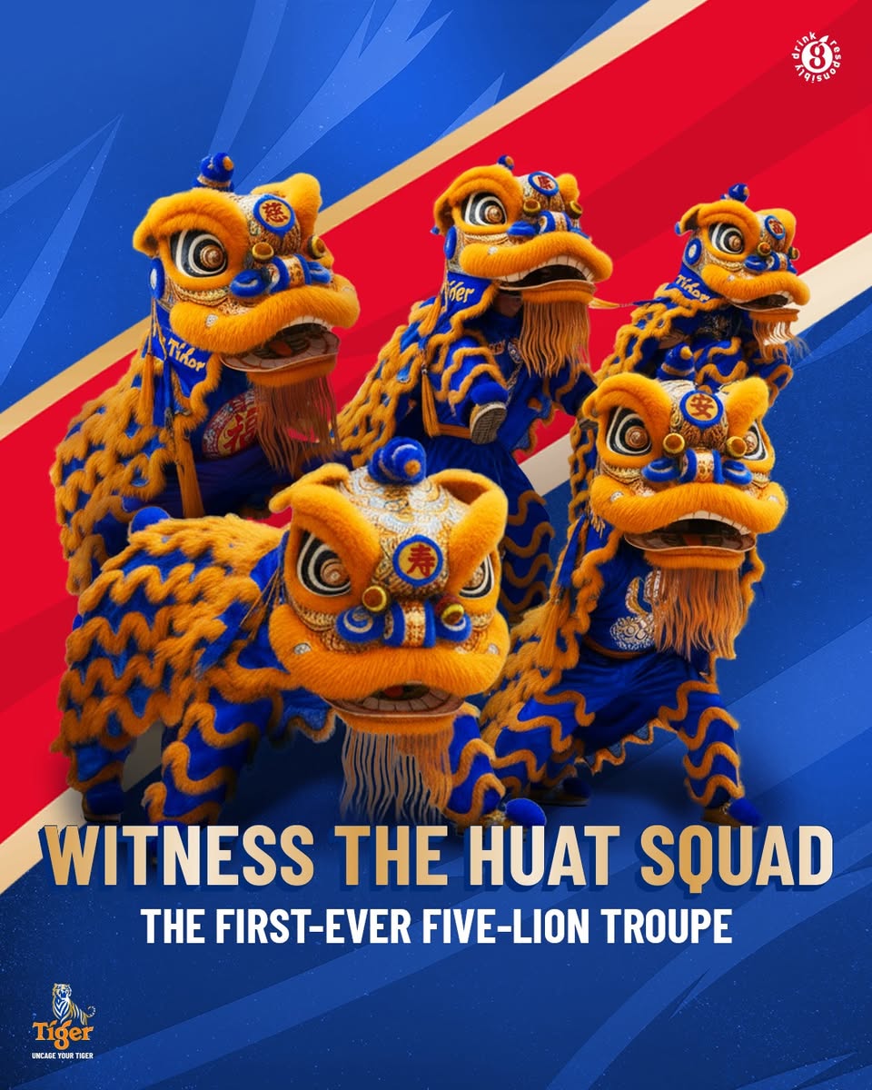 A unique five-lion dance performance