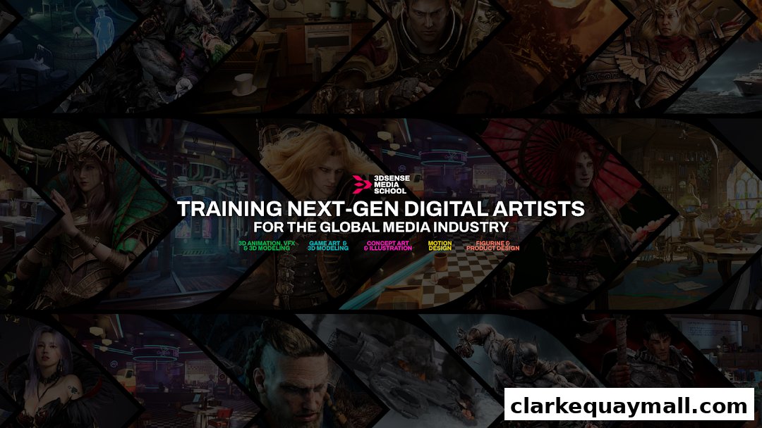 Promotional image for 3dsense Media School, showcasing digital art training.