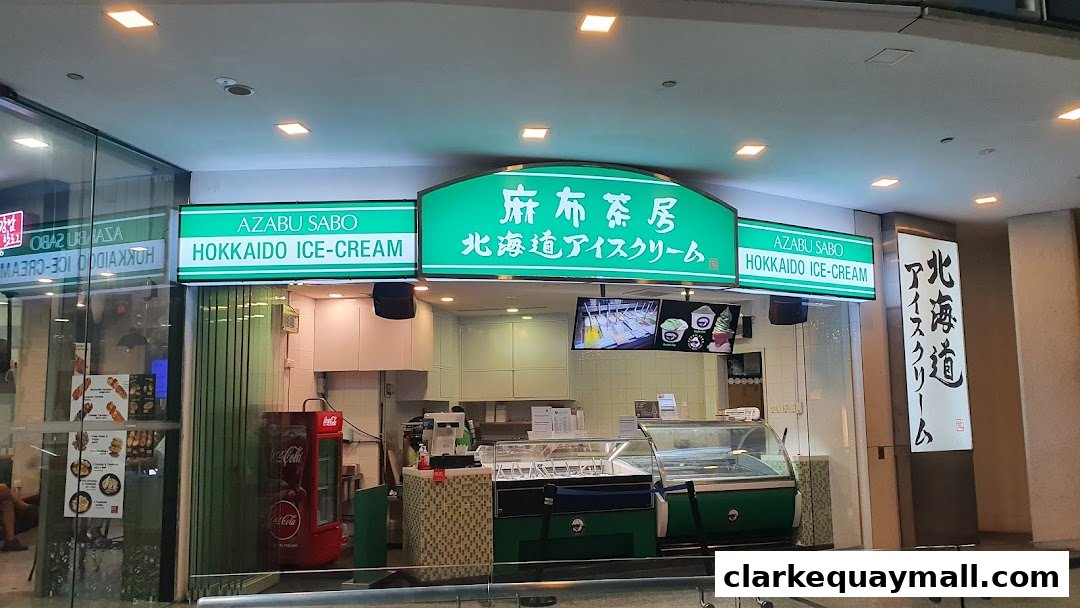 Azabu Sabo Hokkaido Ice-Cream shop front with signage and display cases.
