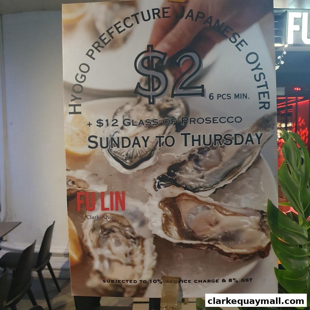 A promotional poster for Hyogo Prefecture Japanese Oysters at Fu Lin, Clarke Quay.