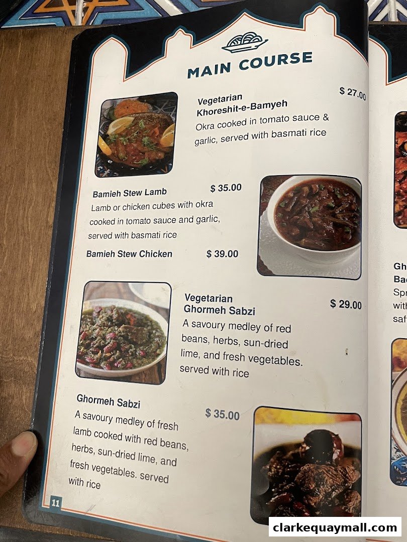 A menu page from Grand Konak Turkish and Lebanese Restaurants featuring main courses.