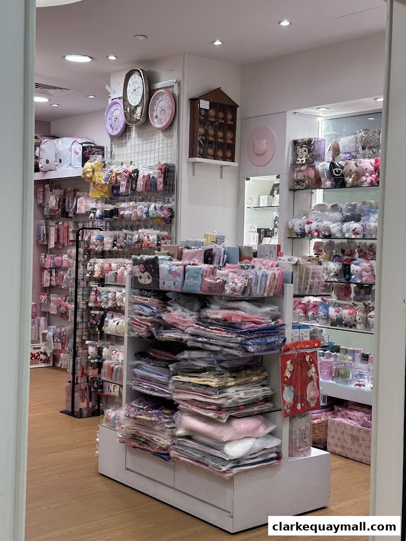 Interior view of a gift shop filled with various merchandise, including plush toys and accessories.