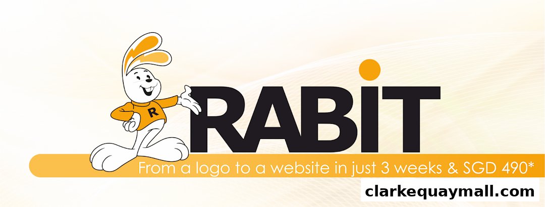 A cartoon rabbit character next to the RABIT logo and a promotional offer.