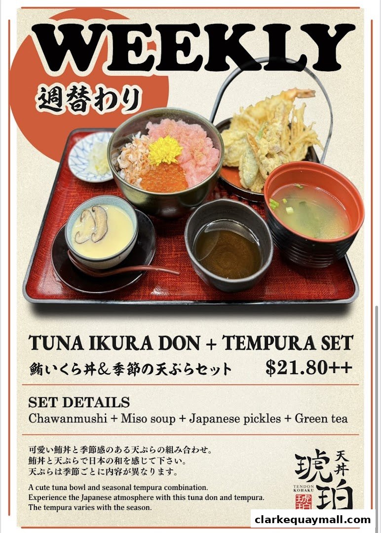 A weekly special set featuring Tuna Ikura Don and Tempura.
