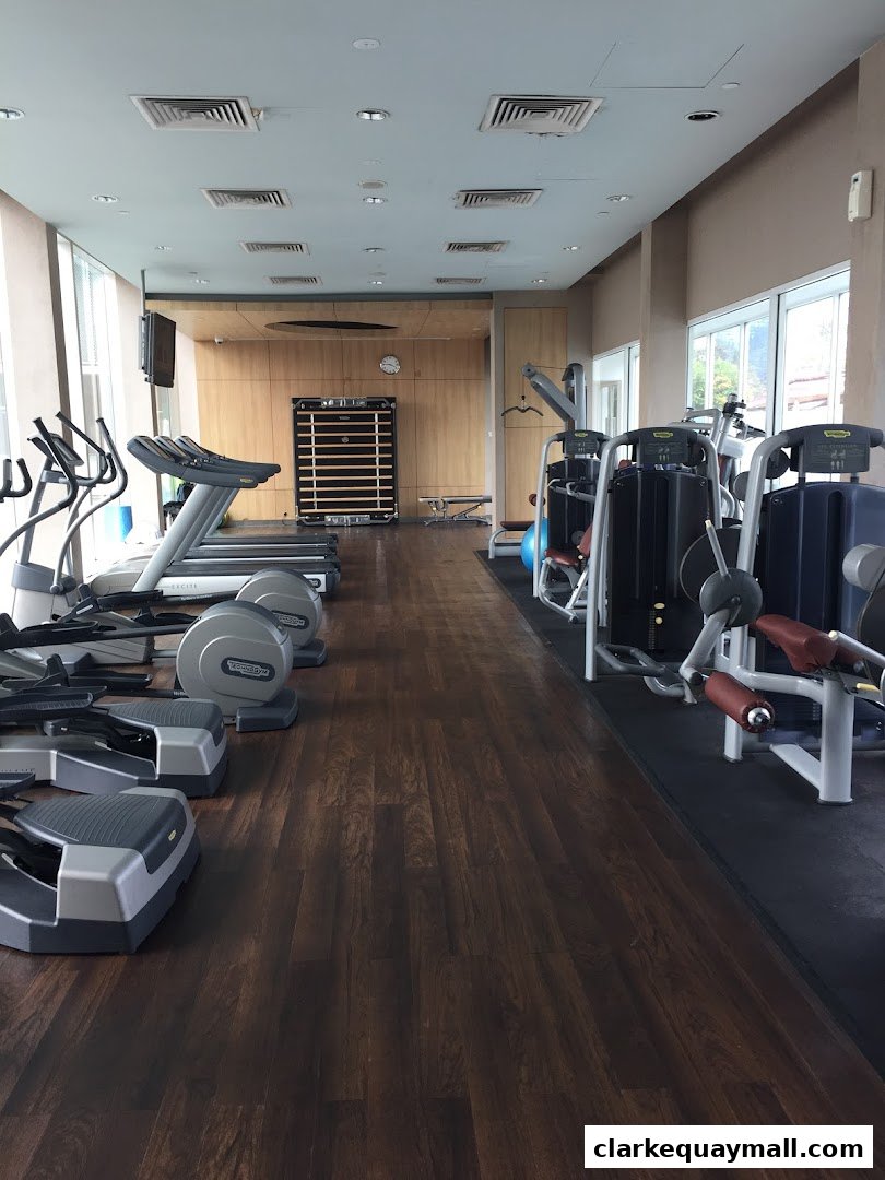 Interior view of a well-equipped gym with treadmills, ellipticals, and weight machines.