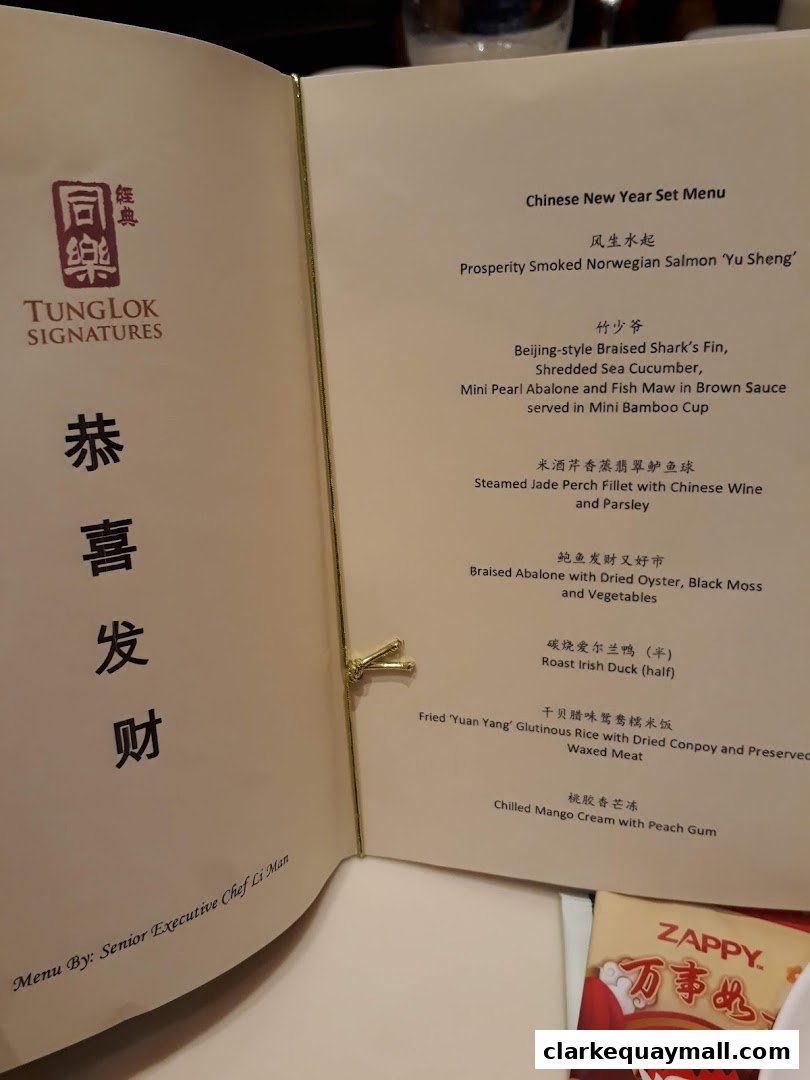 A menu for TungLok Signatures featuring a Chinese New Year Set Menu.