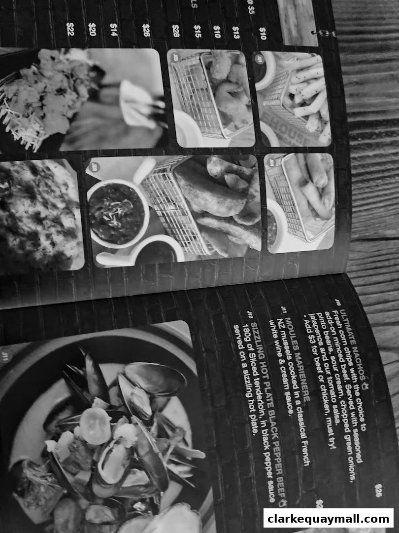 A menu page featuring various dishes with accompanying images and prices.