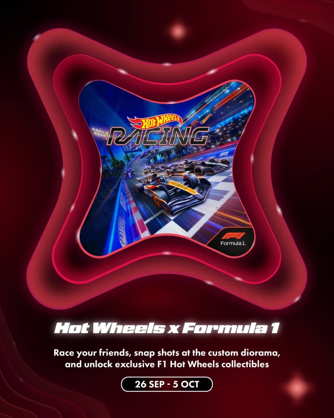 Hot Wheels x F1 event display at Clarke Quay