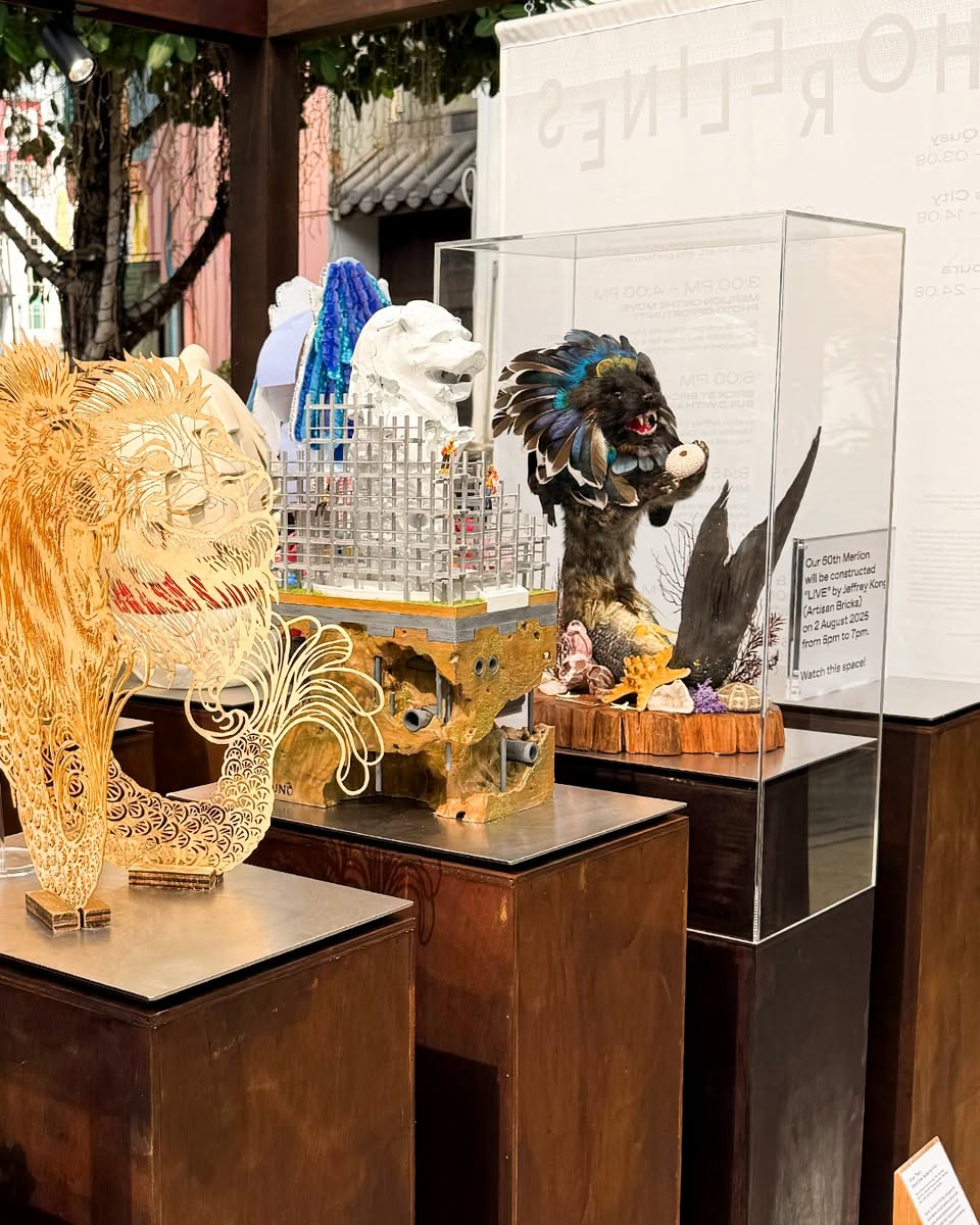 Another creative Merlion sculpture at the Shorelines exhibition.