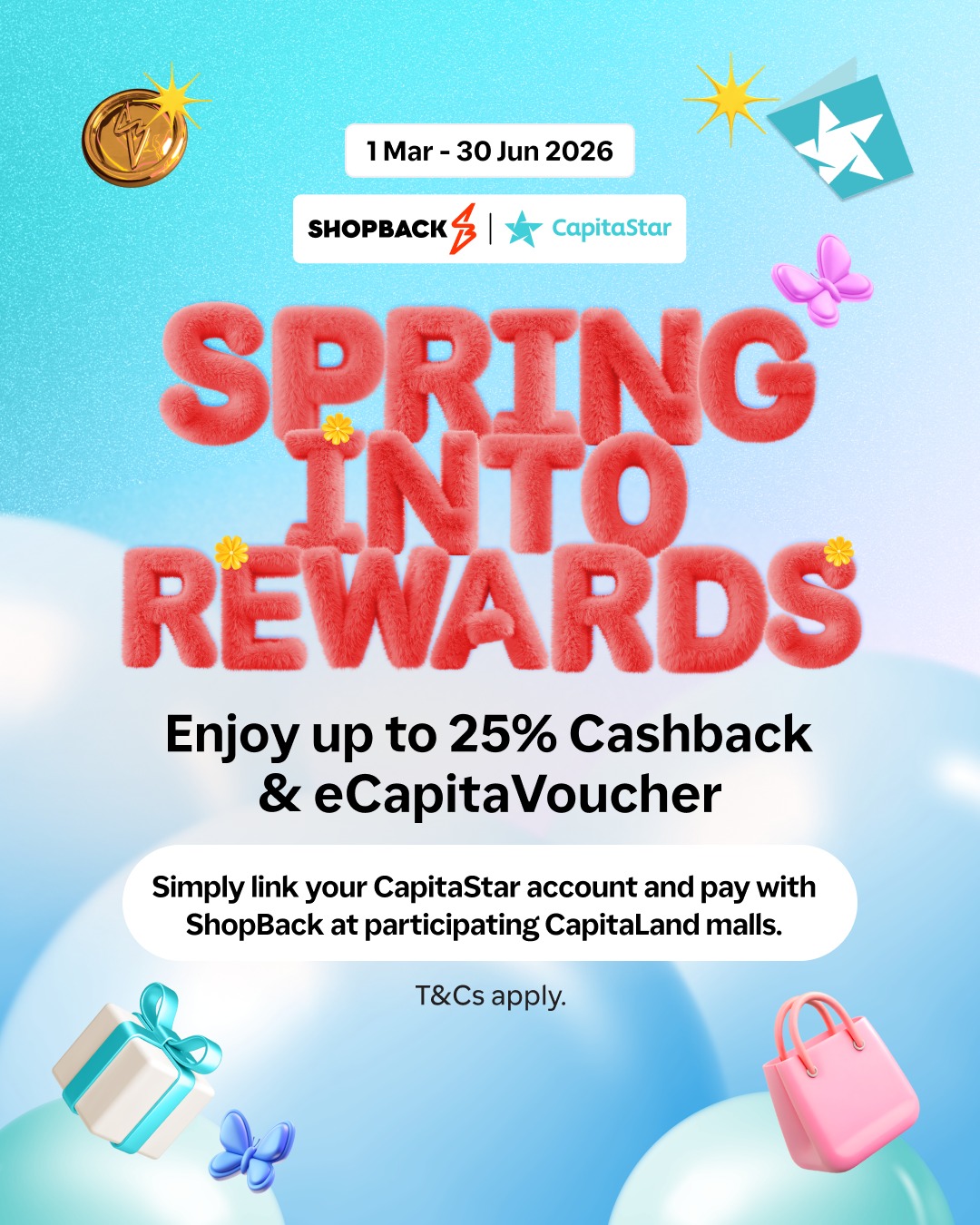 Spring into Rewards at CapitaLand malls promotional banner